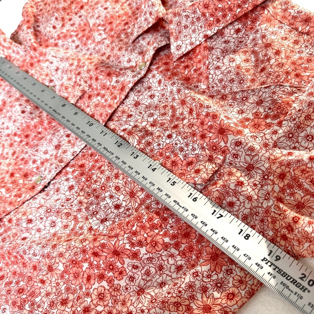Wrangler Wrancher Shirt Cotton Floral Pearl Snap Western Short Sleeve Women S - Picture 7 of 8